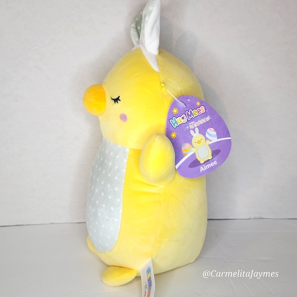 🐣 AIMEE 🐥 Chick w Floral Belly & Bunny Ears HugMee Easter 2024 Squishmallow - Picture 4 of 7